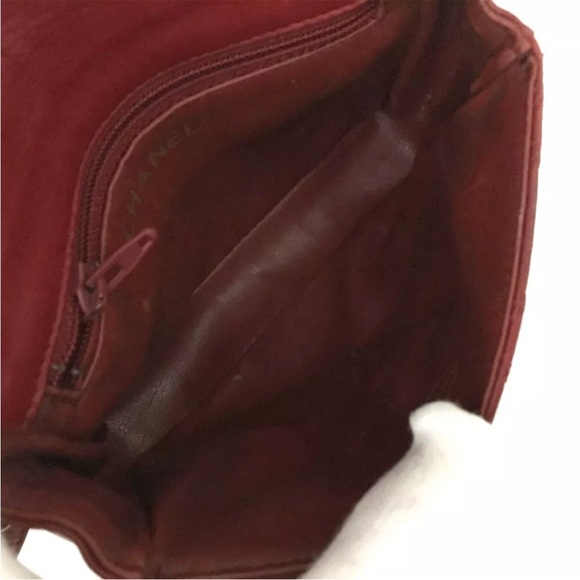 CHANEL Quilted Matelasse CC Logo Lambskin Waist Pouch Bum Bag Red Size 70 - Picture 9 of 11